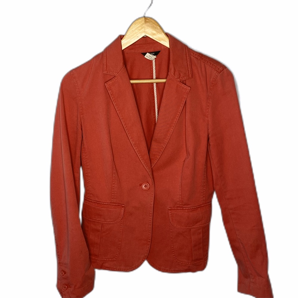 J Crew Denim One Button Vintage Blazer